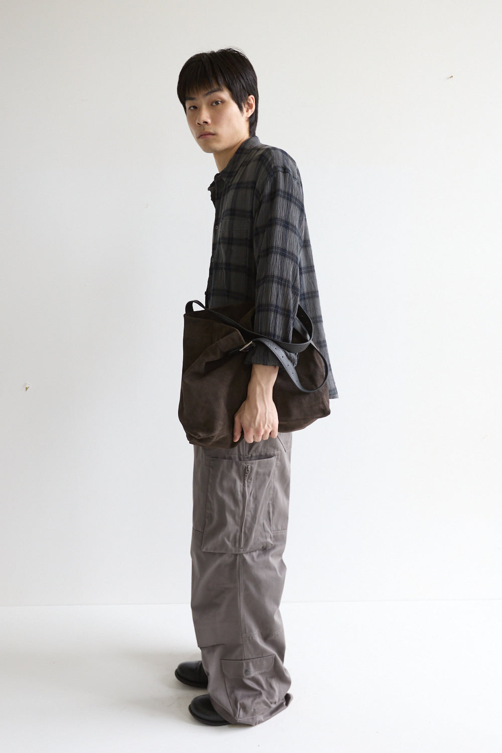 Hatchingroom - Classic Shirt Over Dyed Check (Charcoal) product image 7 | TRAB K-Fashion Australia