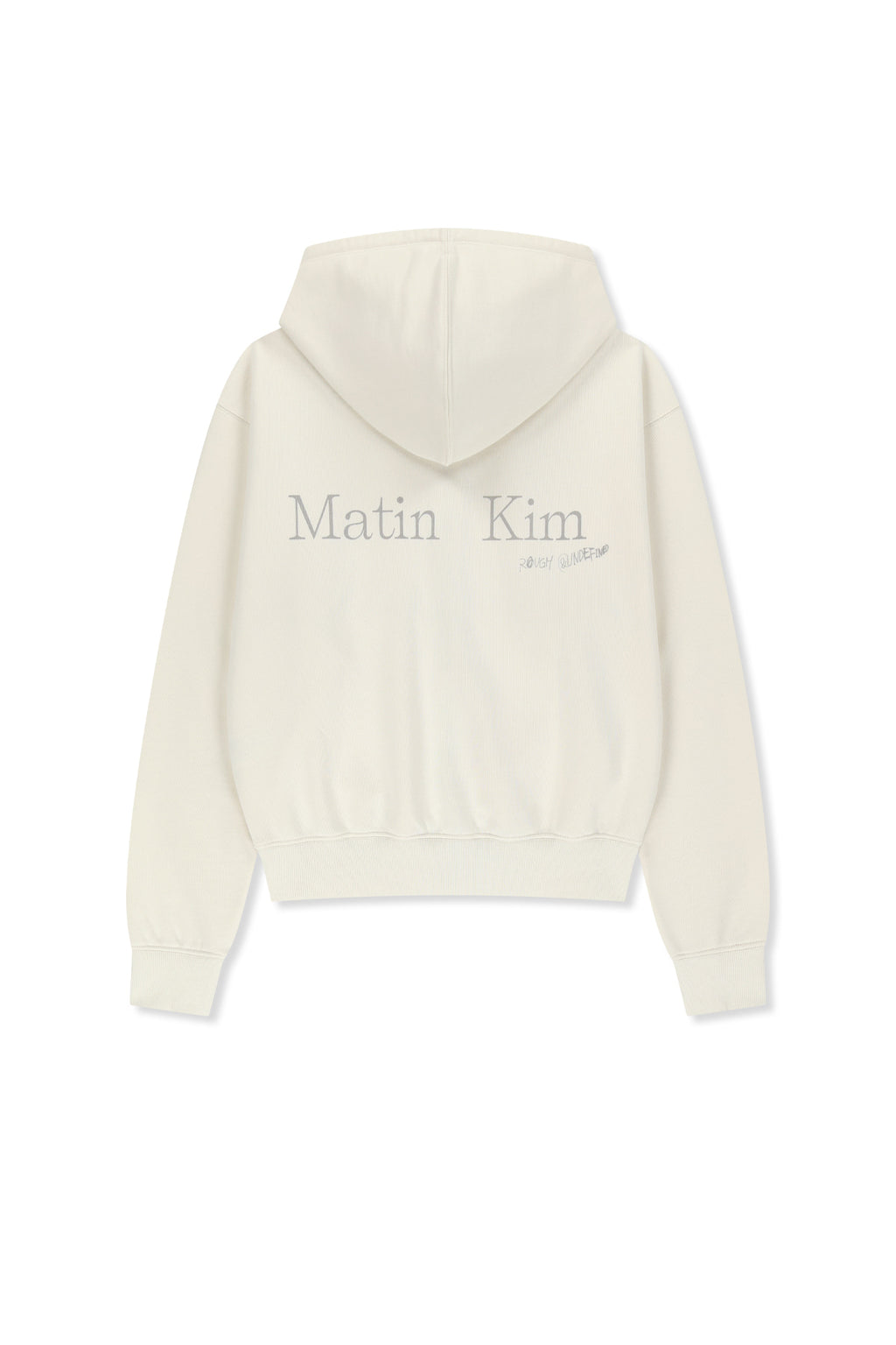 Matin Kim - Back Logo Essential Hoody Zip Up (Ivory) product image 2 | TRAB K-Fashion Australia