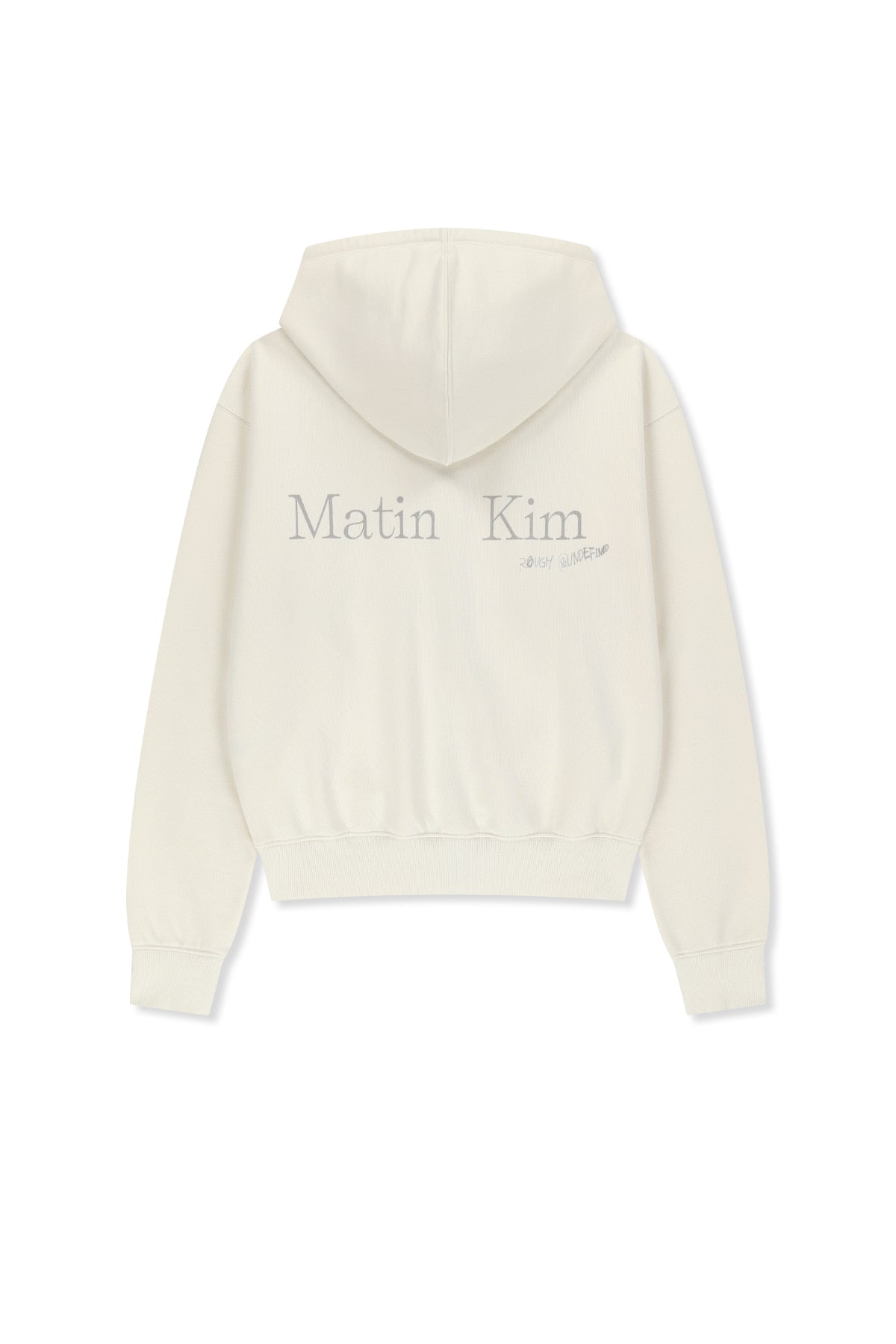 Matin Kim - Back Logo Essential Hoody Zip Up (Ivory) product image 2 | TRAB K-Fashion Australia