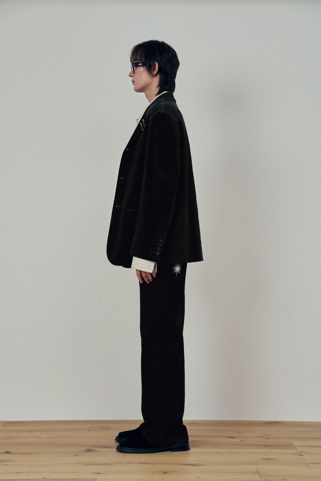 Stu - Embroidery Velvet Denim Pants (Black) product image 8 | TRAB K-Fashion Australia