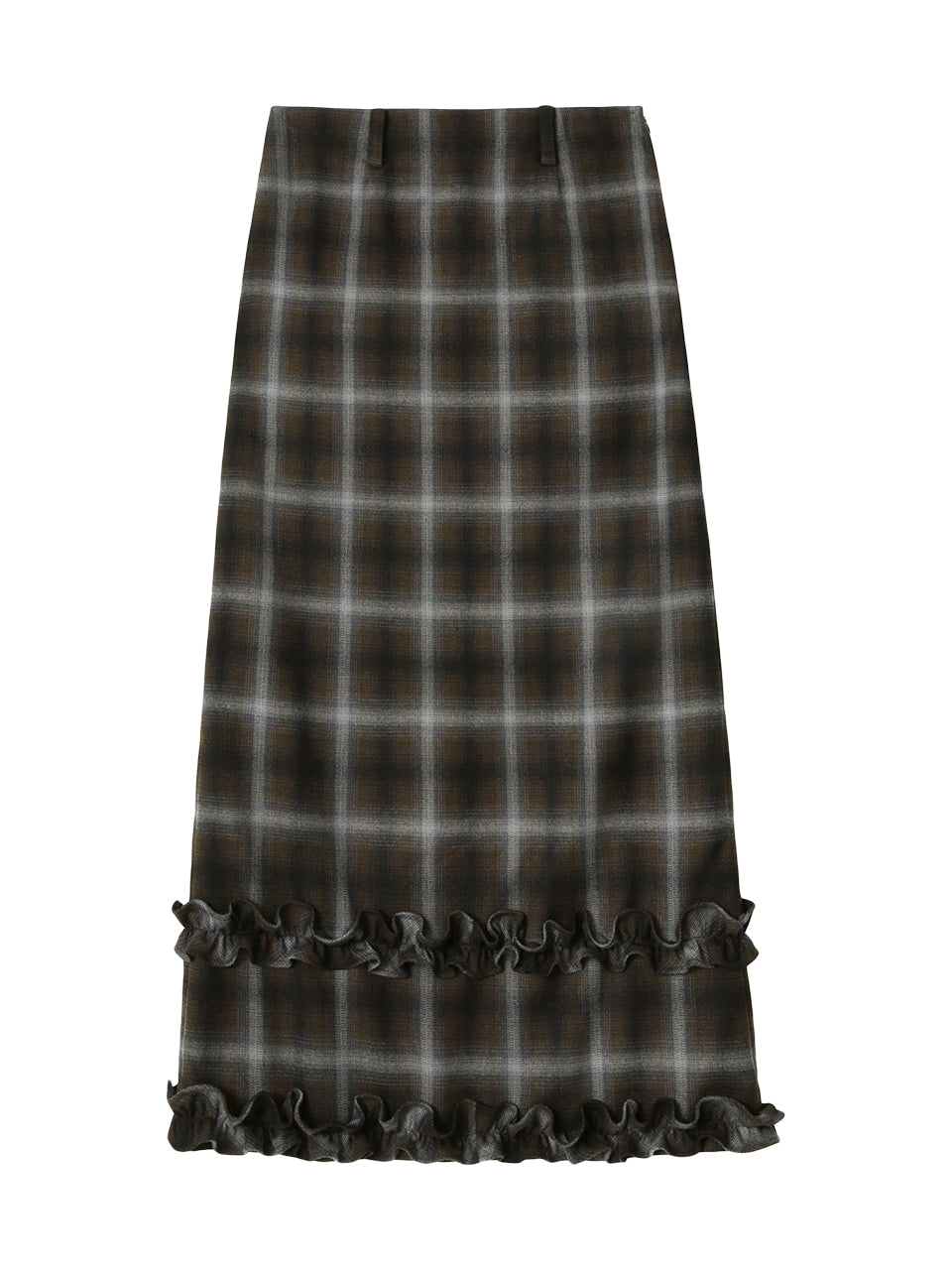 Margarin Fingers - Frill Maxi Skirt (Brown) product image 2 | TRAB K-Fashion Australia