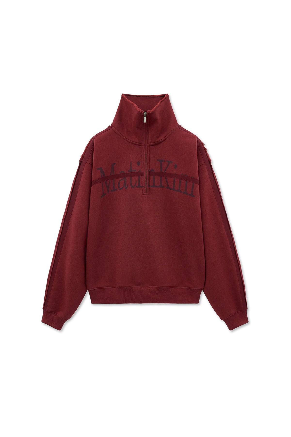Matin Kim - Cut Out Half Zip Sweatshirt (Burgundy) product image 2 | TRAB K-Fashion Australia