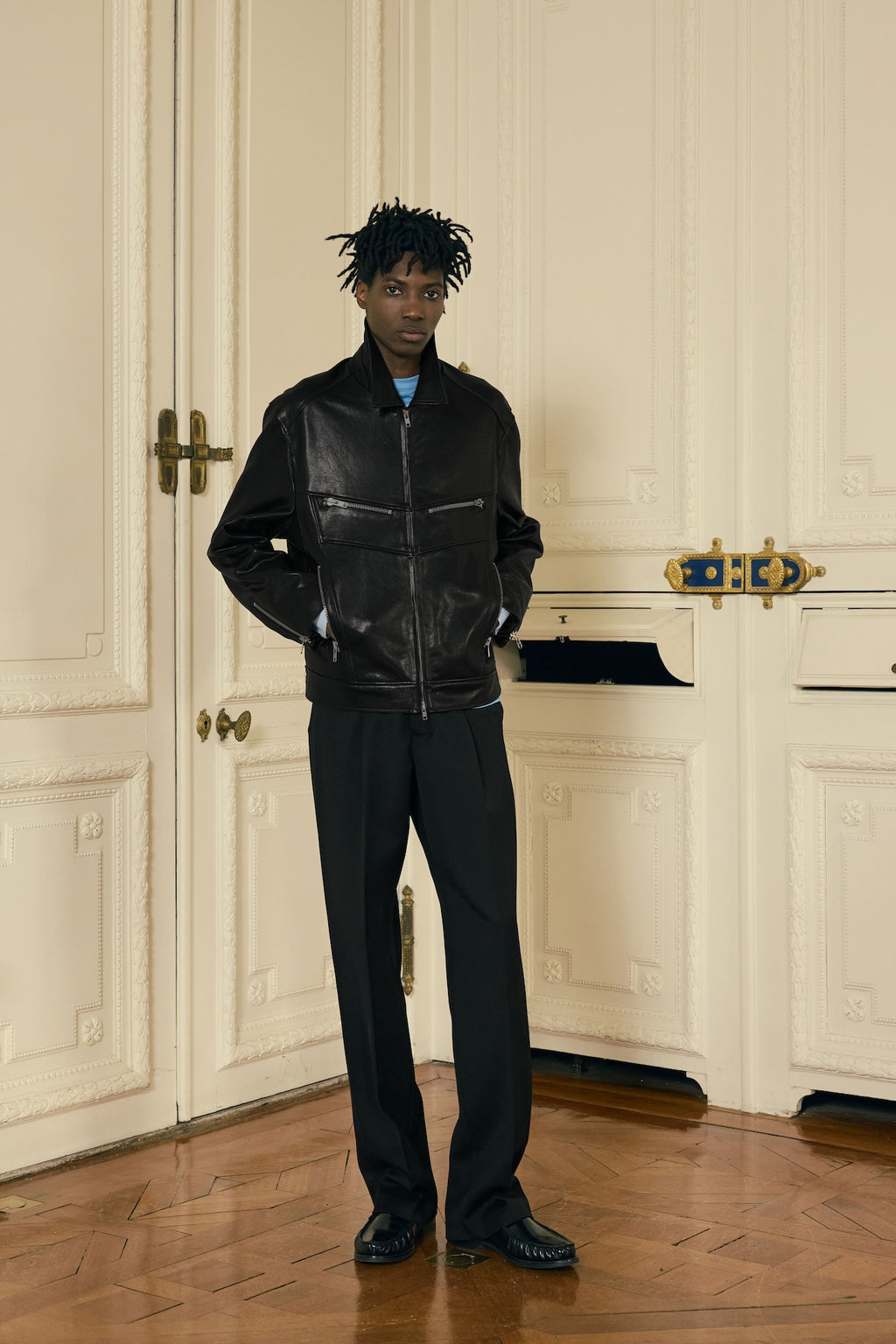 STU - Lambskin Zipper Leather Jacket (Black) product image 17 | TRAB K-Fashion Australia