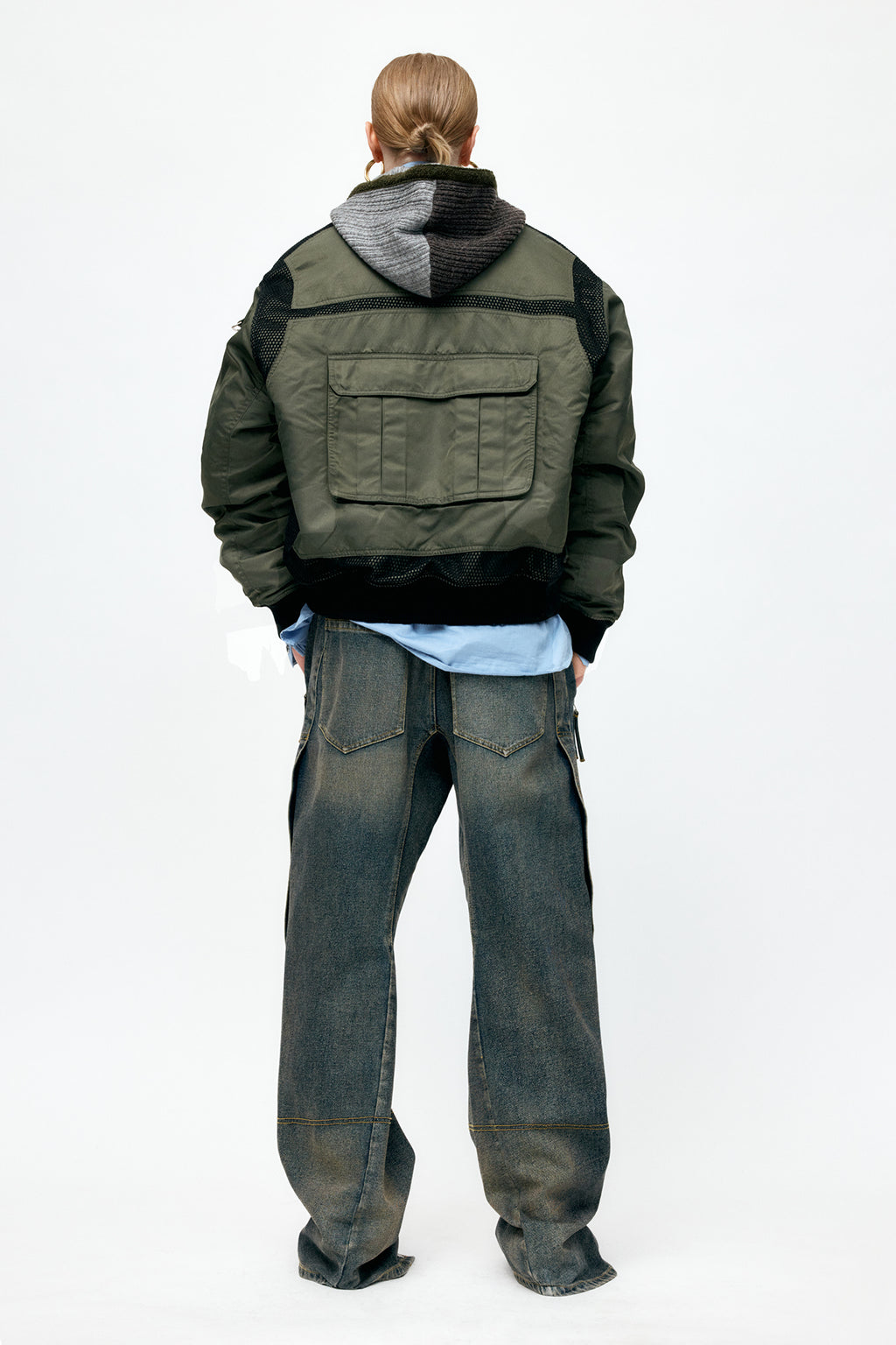 Andersson Bell - Flight Layered Washed Bomber Jacket (Khaki) product image 8 | TRAB K-Fashion Australia