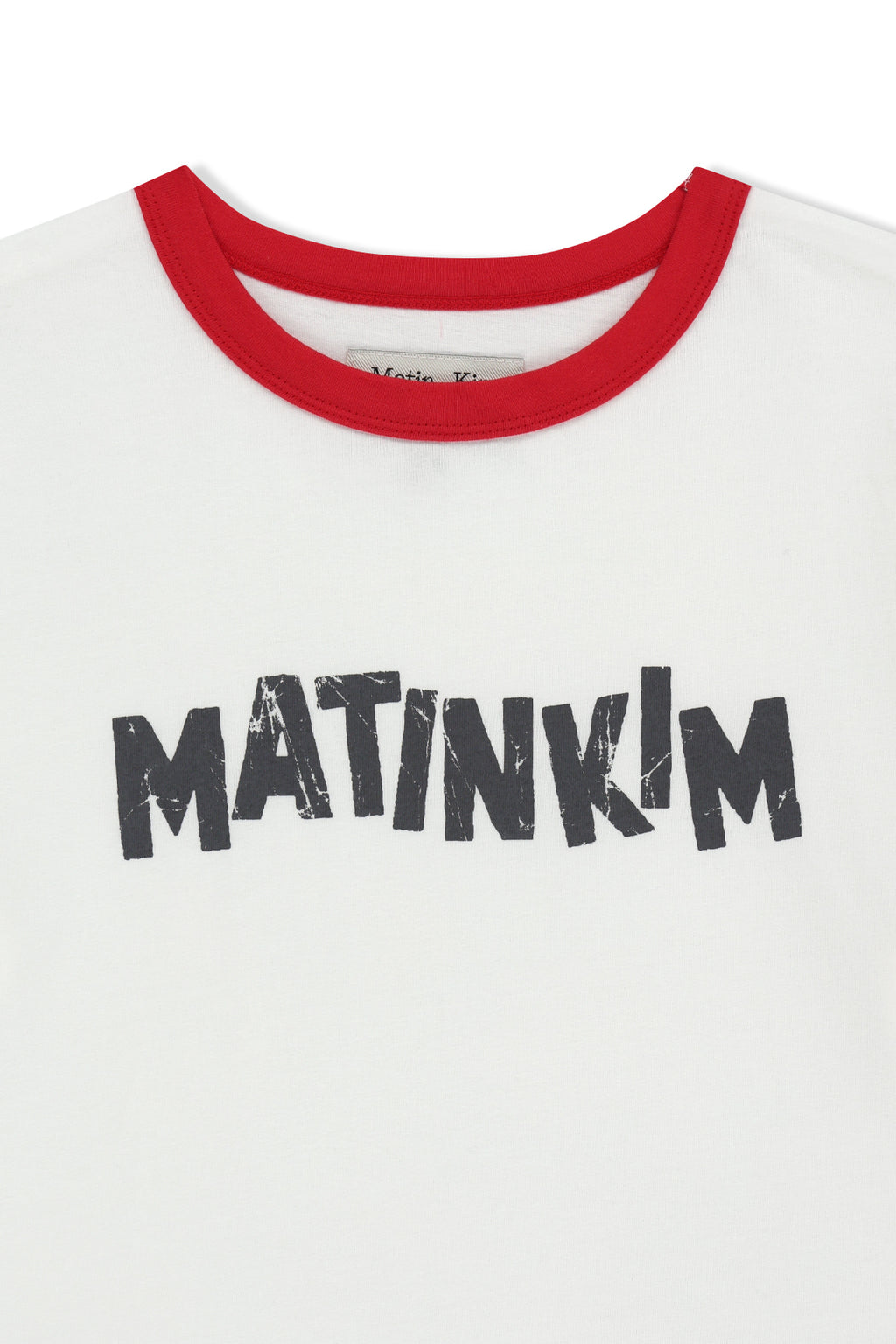 Matin Kim - Matin Logo Ringer Crop Top (White) product image 3 | TRAB K-Fashion Australia