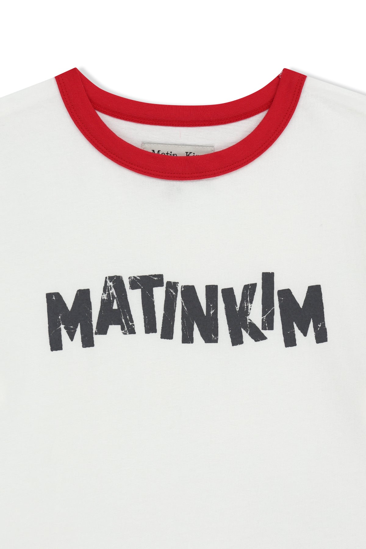 Matin Kim - Matin Logo Ringer Crop Top (White) product image 3 | TRAB K-Fashion Australia