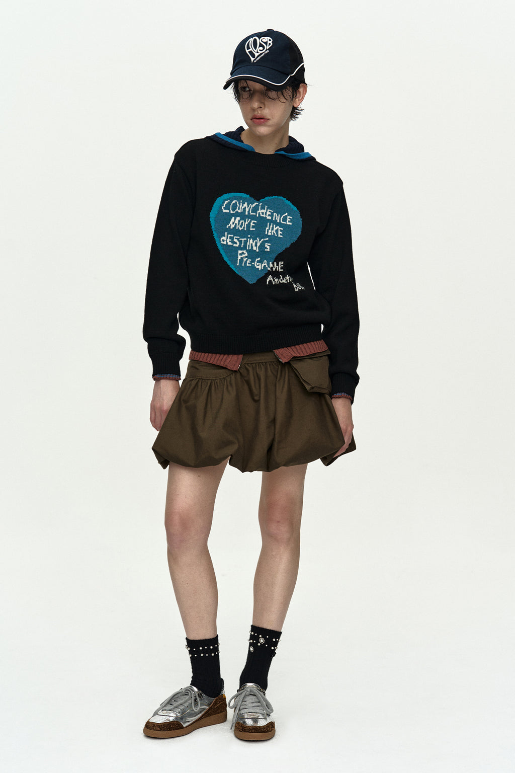 Andersson Bell - Girl's Heart Message Crew-Neck Sweater (Black) product image 6 | TRAB K-Fashion Australia