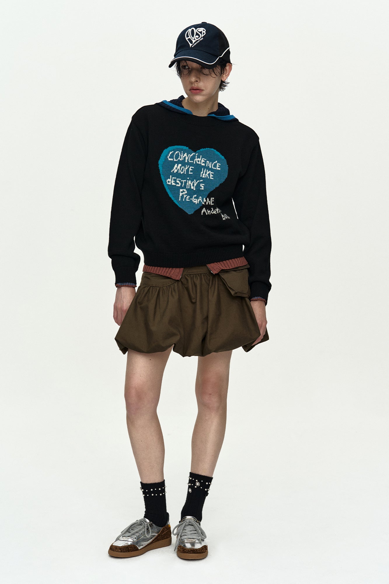 Andersson Bell - Girl's Heart Message Crew-Neck Sweater (Black) product image 6 | TRAB K-Fashion Australia