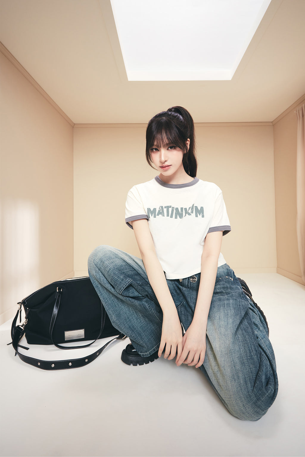 Matin Kim - Stud Point Denim Pants (Blue) product image 1 | TRAB K-Fashion Australia