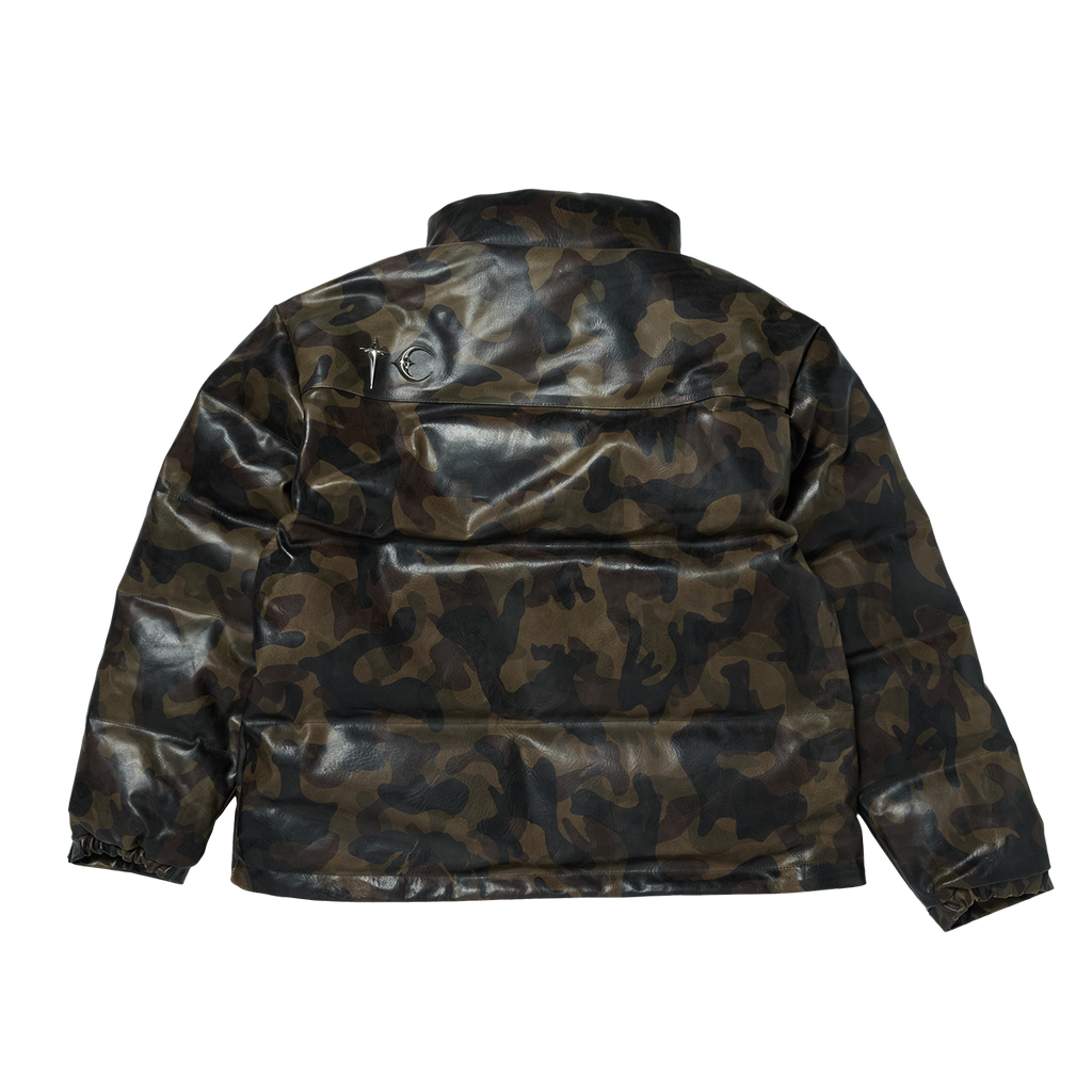 Thug Club - Leather Puffer Jacket (Dark Camo) product image 2 | TRAB K-Fashion Australia