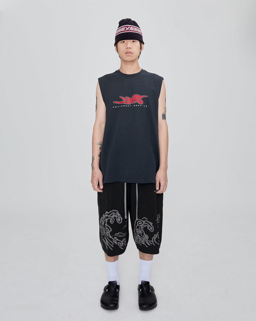 yeseyesee - Wave Print Knit Shorts (Black) product image 7 | TRAB K-Fashion Australia