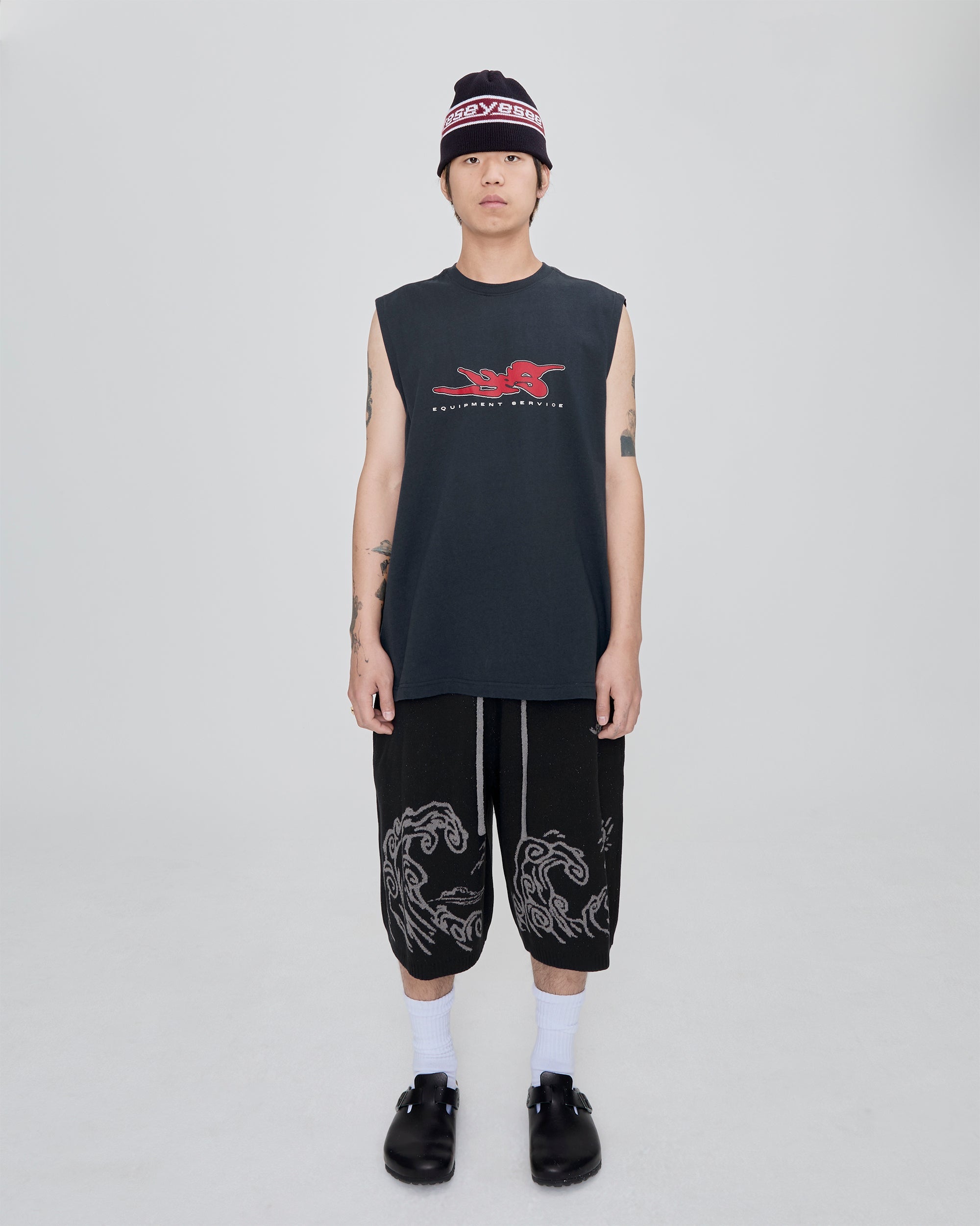 yeseyesee - Wave Print Knit Shorts (Black) product image 7 | TRAB K-Fashion Australia