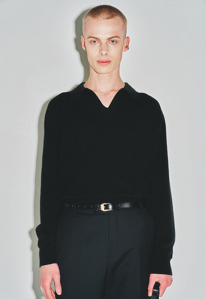 Tonywack - High Count Whole Garment Saddle Neck Knit (Black) product image 6 | TRAB K-Fashion Australia
