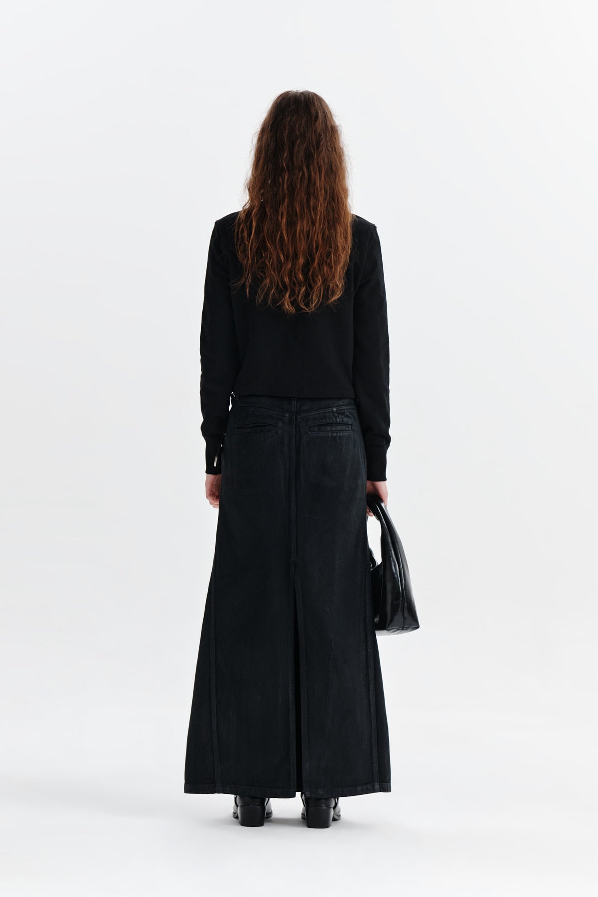 Matin Kim - Wax Coating Denim Skirt (Black) product image 7 | TRAB K-Fashion Australia