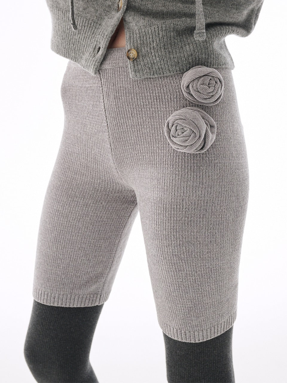 Mardi Mercredi - Knit Bermuda Pants Rose (Grey) product image 1 | TRAB K-Fashion Australia