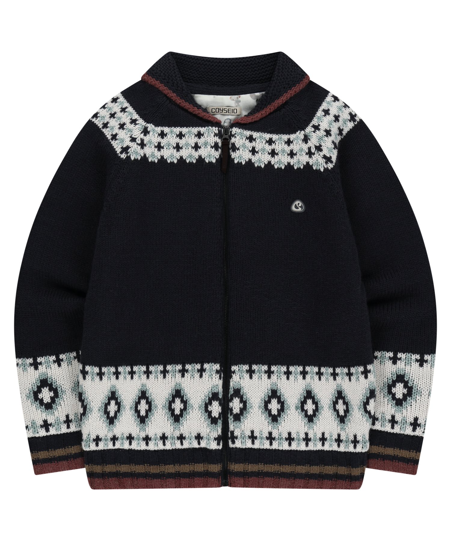 Coyseio - Mossy Cowichan Knit Jacket (Navy) product image 1 | TRAB K-Fashion Australia