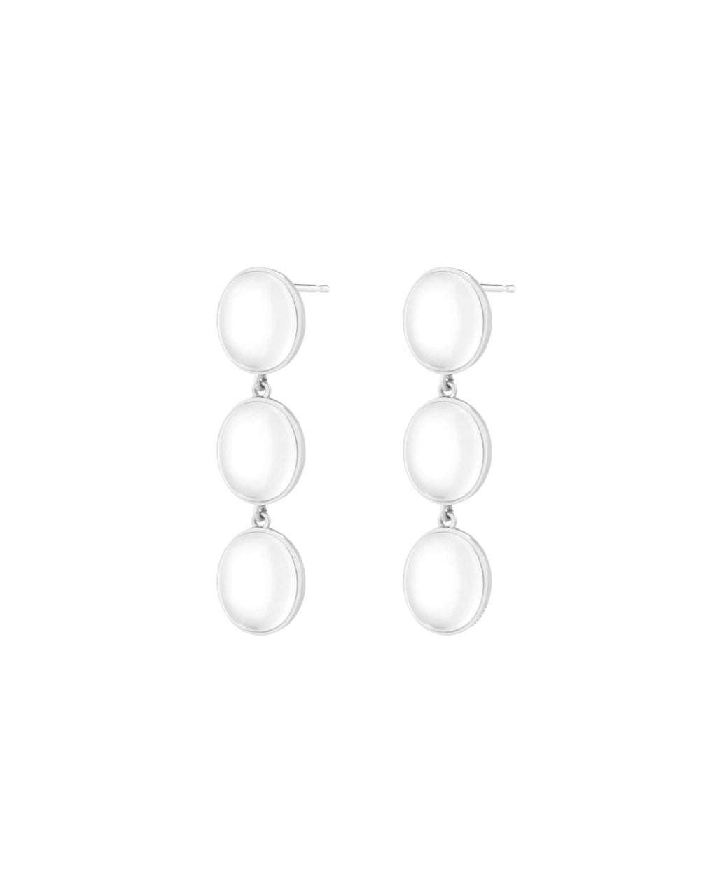 Numbering - Ellipse Glass Triple  Drop Earrings #5213 product image 4 | TRAB K-Fashion Australia