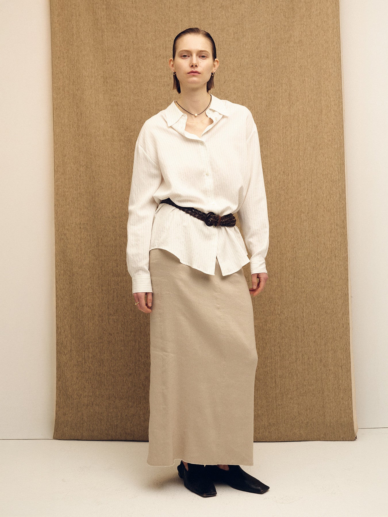 Tonywack - Linen Relaxed Maxi Skirt (Sand) product image 6 | TRAB K-Fashion Australia