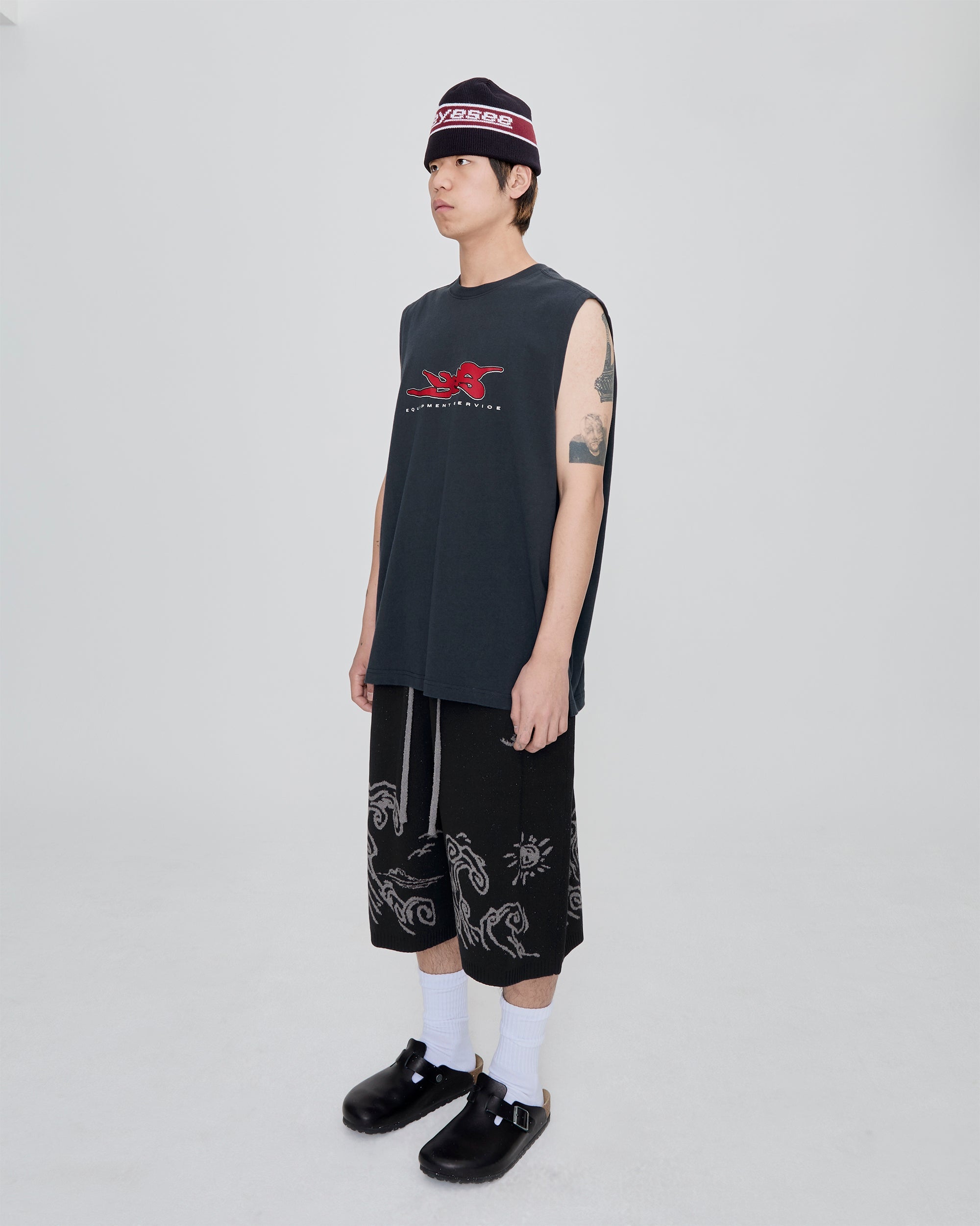 yeseyesee - Wave Print Knit Shorts (Black) product image 8 | TRAB K-Fashion Australia
