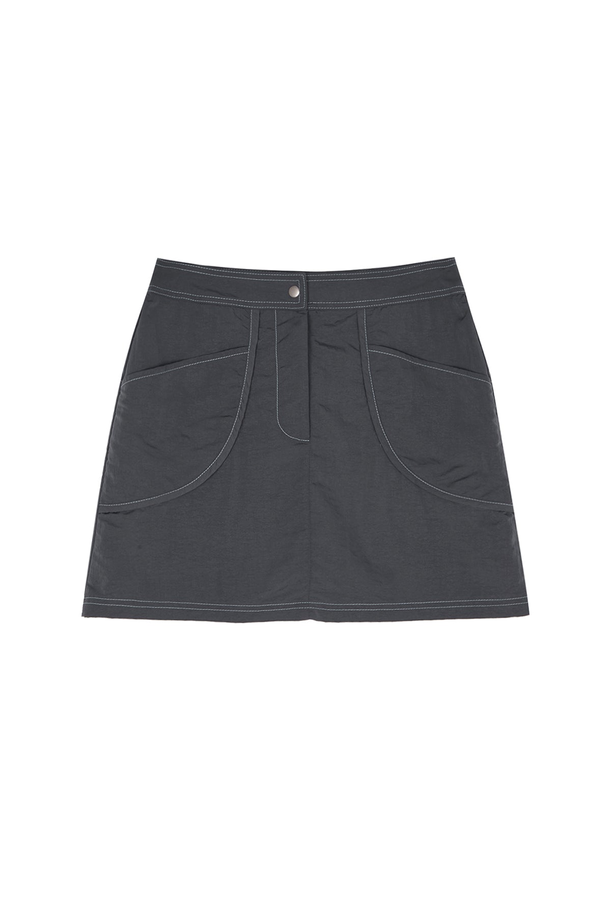 Matin Kim - Curvy Mini Skirt (Charcoal) product image 1 | TRAB K-Fashion Australia