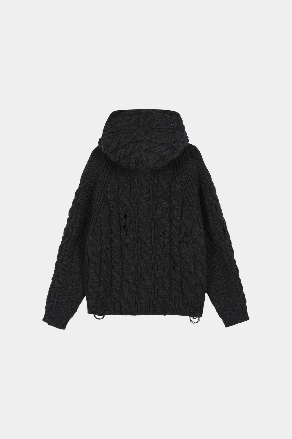 Andersson Bell - Fisherman Cable Half Zip-Up Hoodie (Charcoal) product image 7 | TRAB K-Fashion Australia