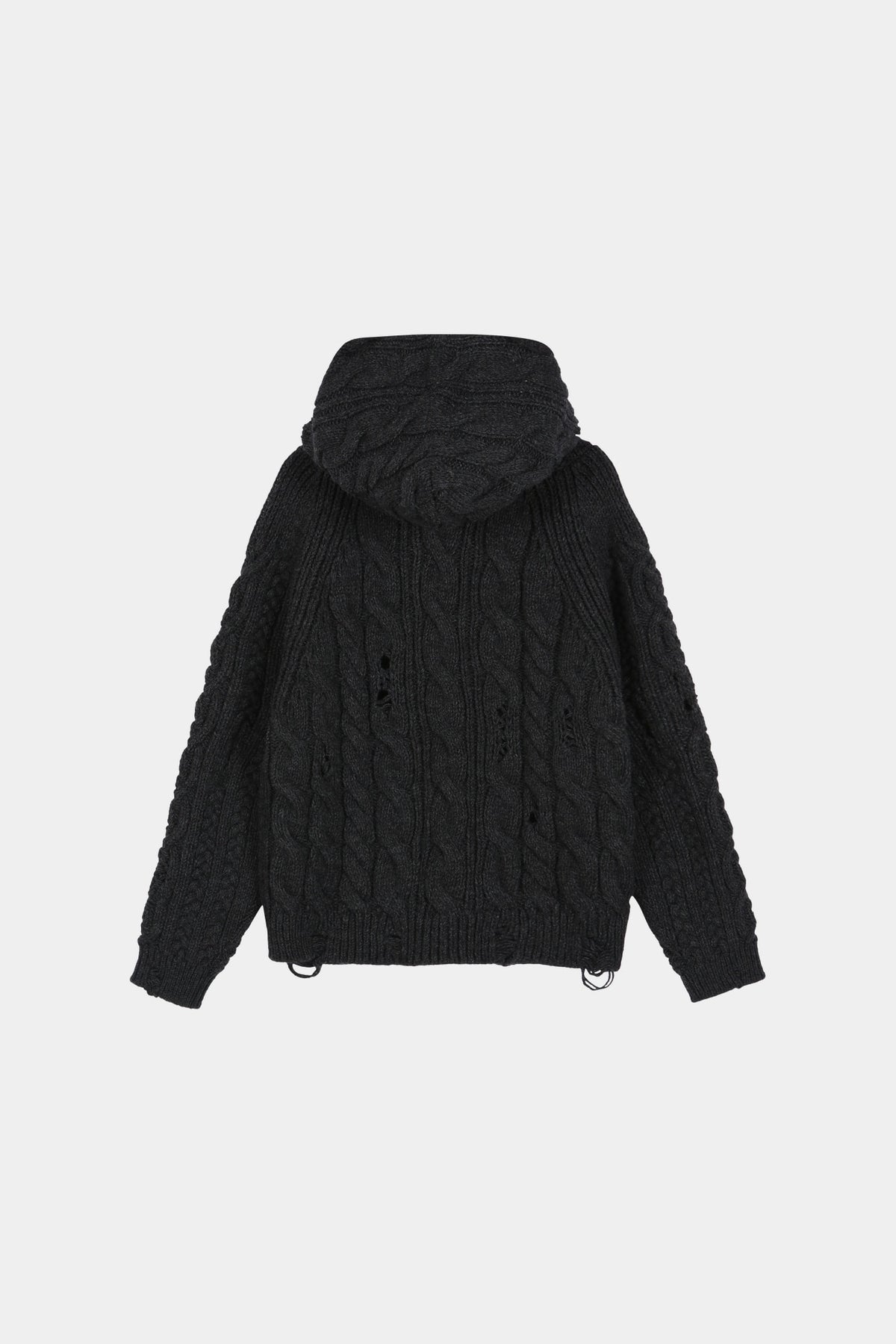 Andersson Bell - Fisherman Cable Half Zip-Up Hoodie (Charcoal) product image 7 | TRAB K-Fashion Australia