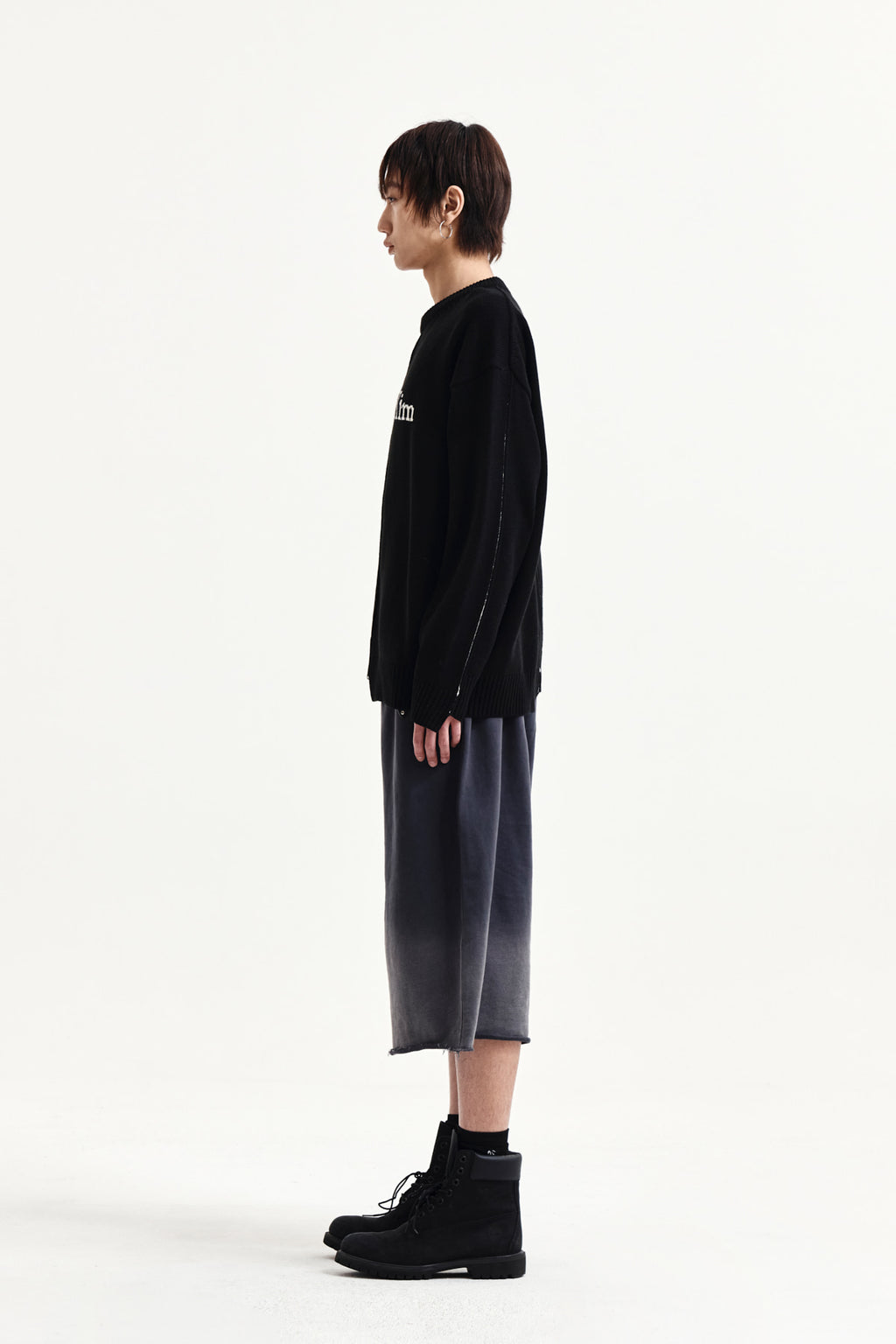 Matin Kim - Asymmetric Logo Knit Pullover (Black) product image 11 | TRAB K-Fashion Australia