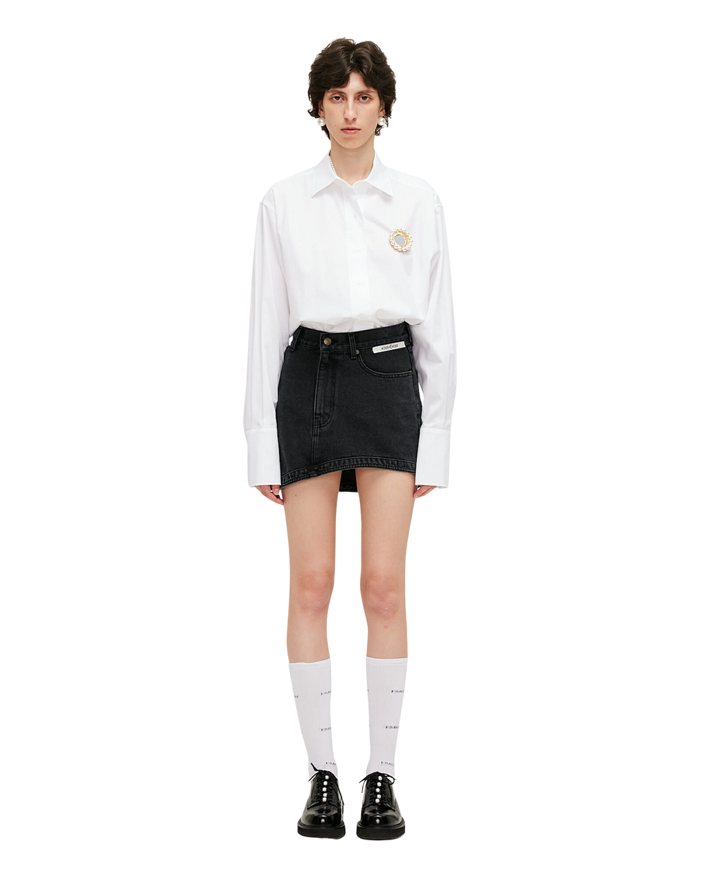 Kimhe Kim - Shirt With Brooch (White) product image 1 | TRAB K-Fashion Australia
