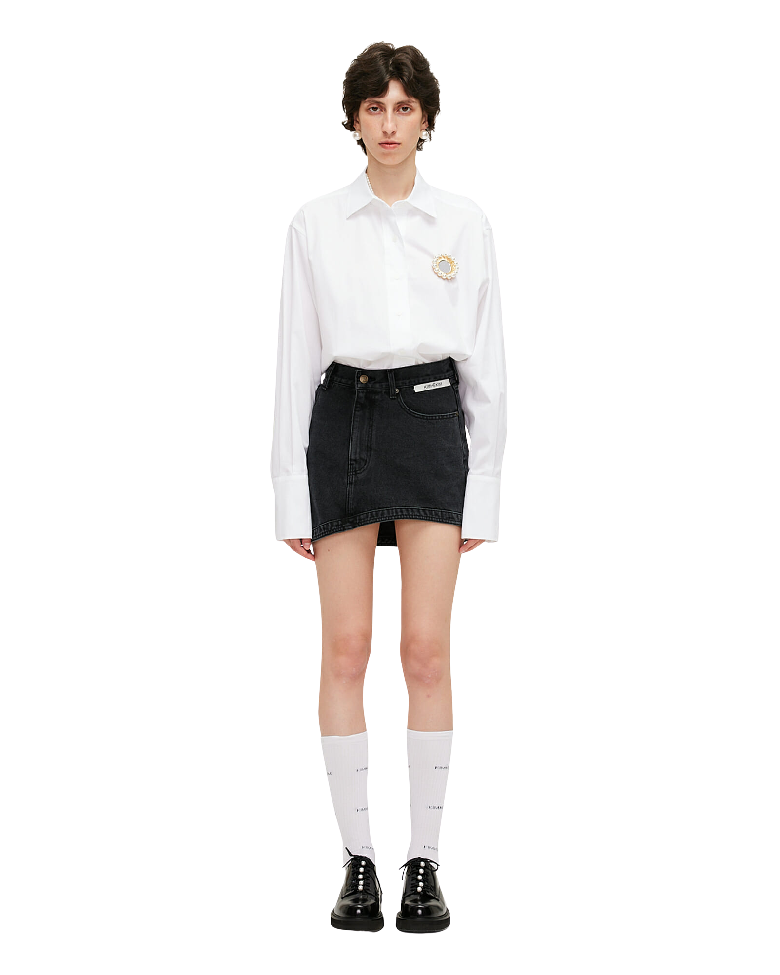Kimhe Kim - Shirt With Brooch (White) product image 1 | TRAB K-Fashion Australia
