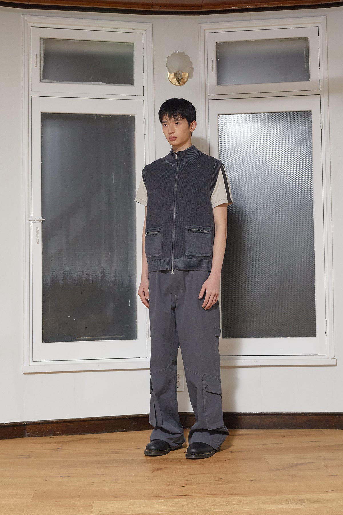 Matin Kim - Out Pocket Cotton Cargo Pants (Smoke Blue) product image 8 | TRAB K-Fashion Australia