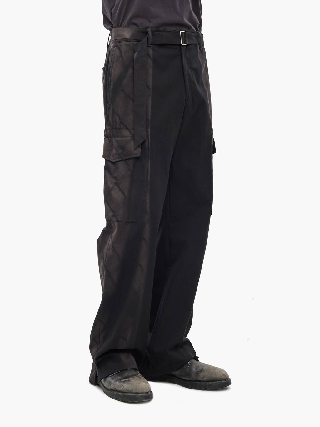 Jiyong Kim - Sun-Bleached Belted Trousers (Black) product image 4 | TRAB K-Fashion Australia