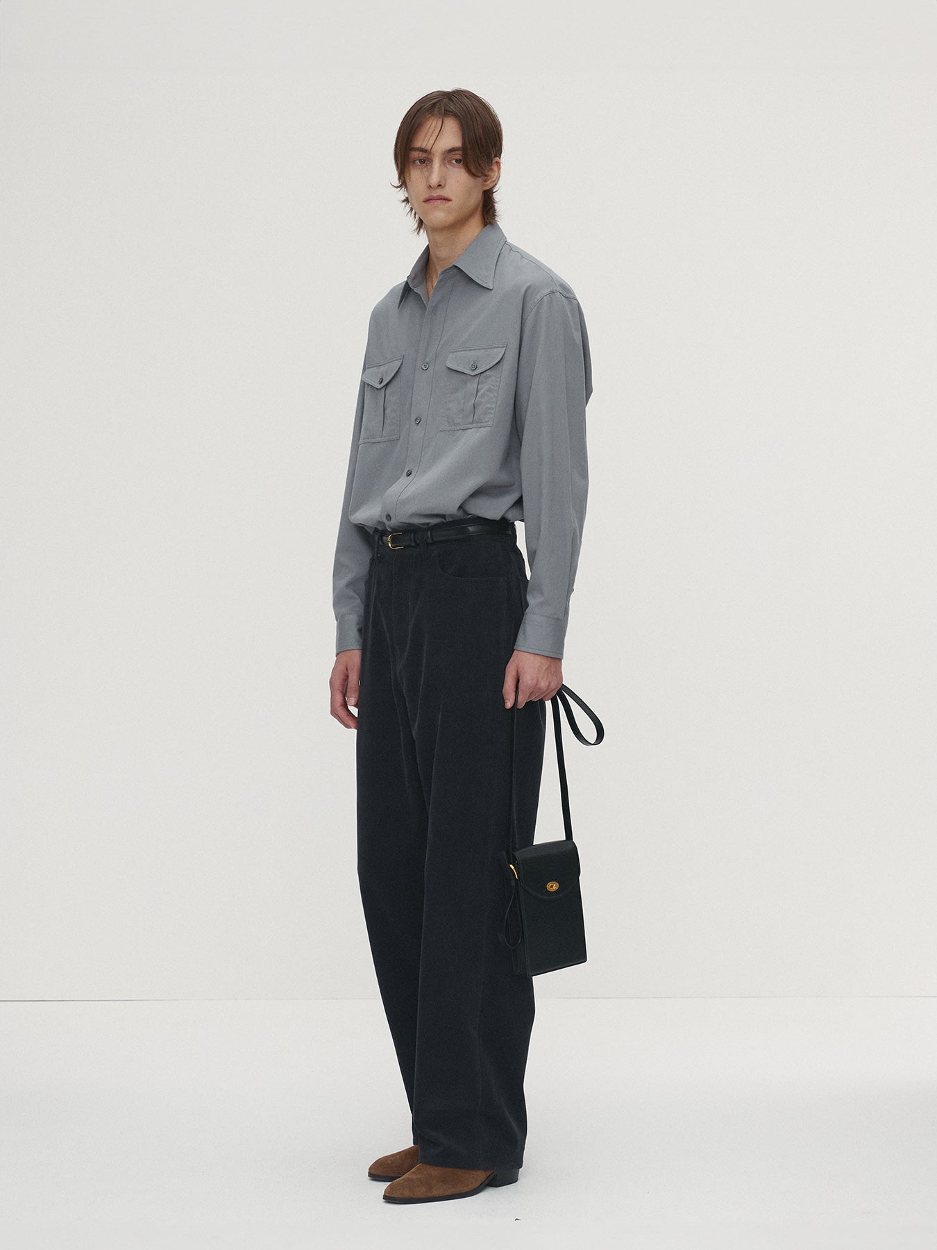 Tonywack - Sand-Washed Cotton Officer Shirt (Pale Blue) product image 3 | TRAB K-Fashion Australia