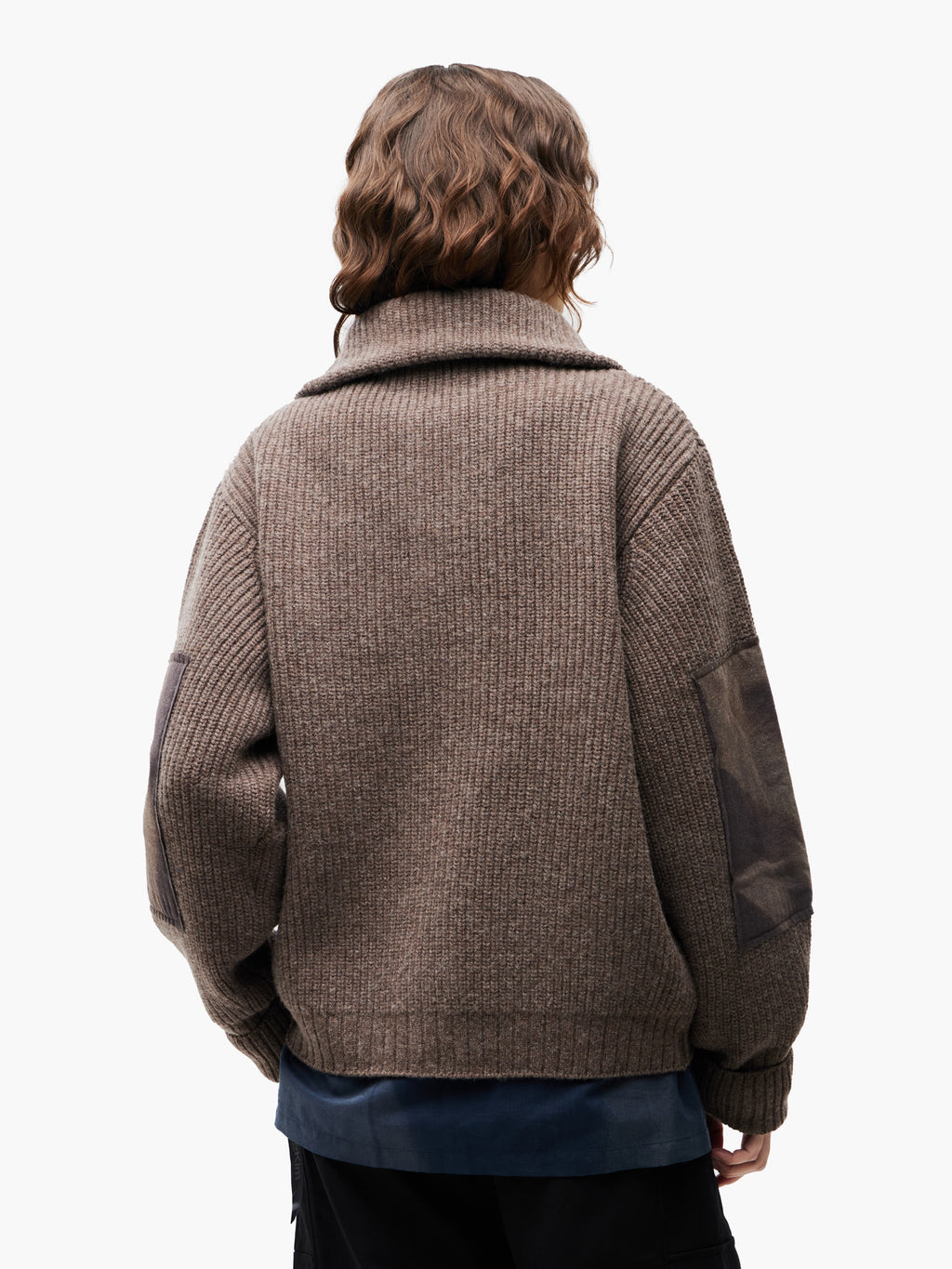 Jiyong Kim - Sun-Bleached Wide Collar Knit Cardigan (Brown) product image 5 | TRAB K-Fashion Australia