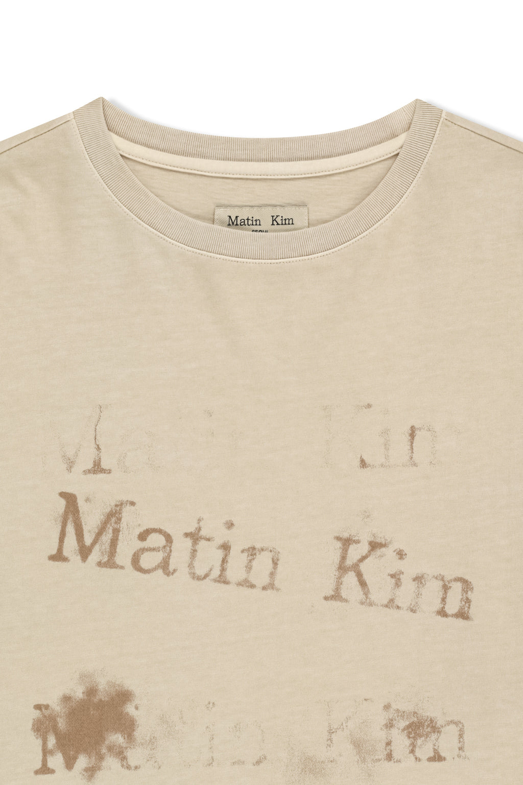 Matin Kim - [Pre-Order – Ships June 22] Pigment Graffiti Logo Top (Beige) product image 3 | TRAB K-Fashion Australia