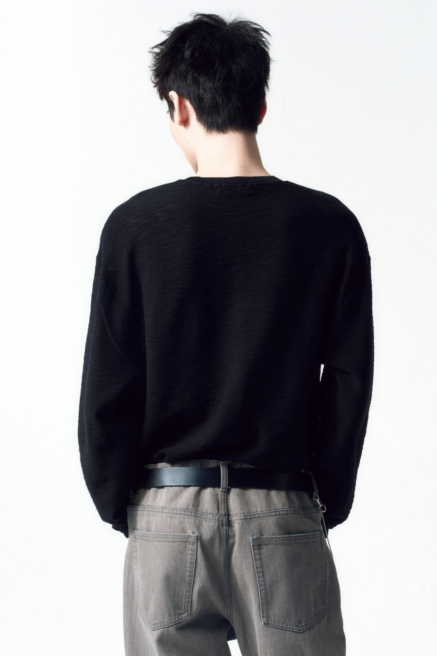 Insilence - Lightweight Cut Off Cotton Knit (Black) product image 5 | TRAB K-Fashion Australia