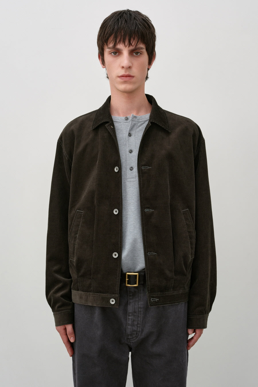 Insilence - Corduroy Trucker Jacket (Brown) product image 1 | TRAB K-Fashion Australia