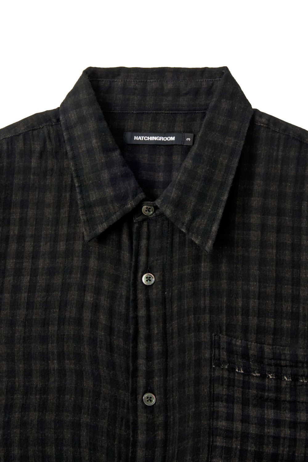 Hatchingroom - Shadow Check Shirt Gingham Check (Grey Beige) product image 3 | TRAB K-Fashion Australia