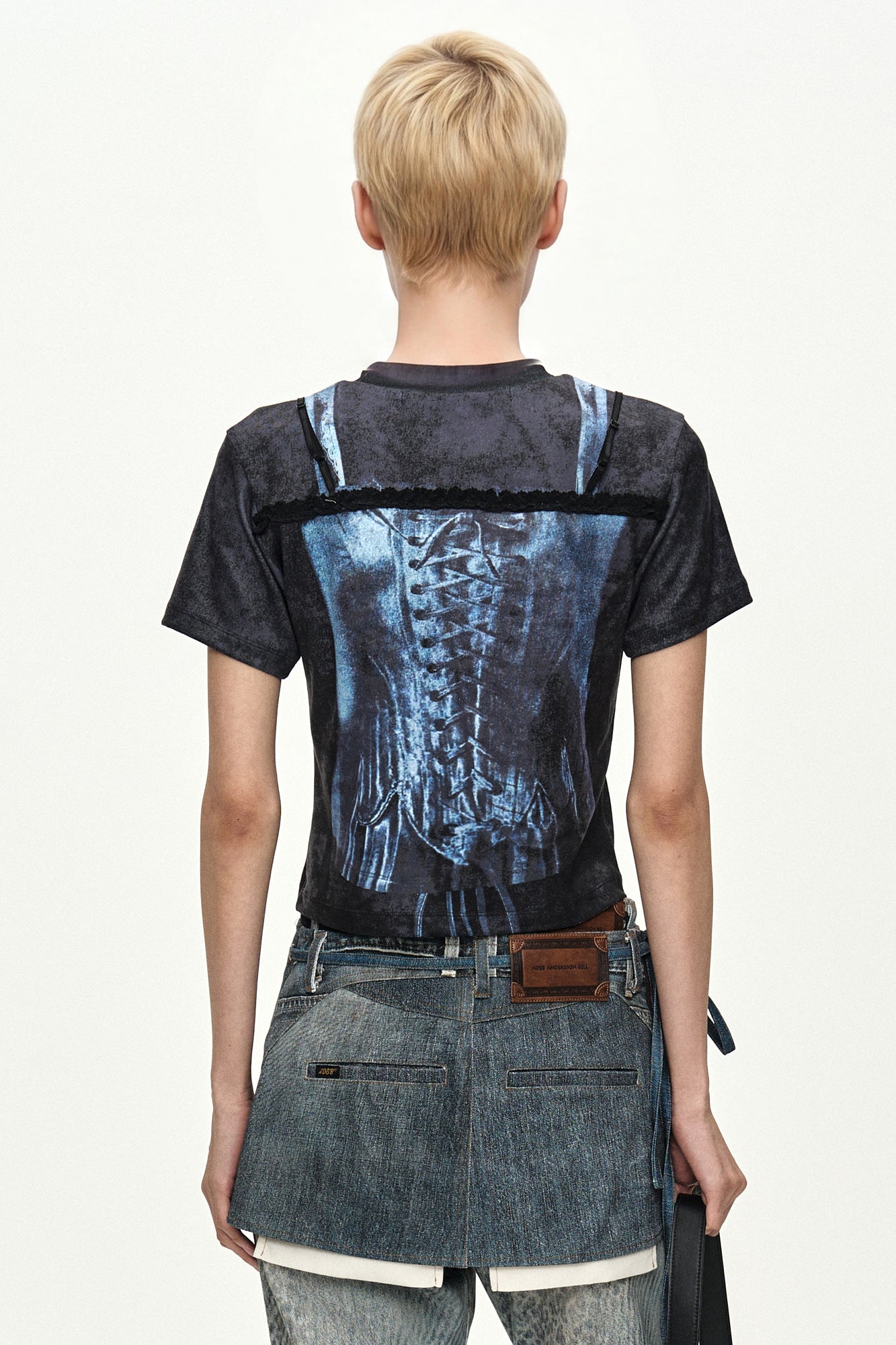Andersson Bell - Lingerie Trompe-L'oeil Graphic T-Shirt (Charcoal) product image 5 | TRAB K-Fashion Australia