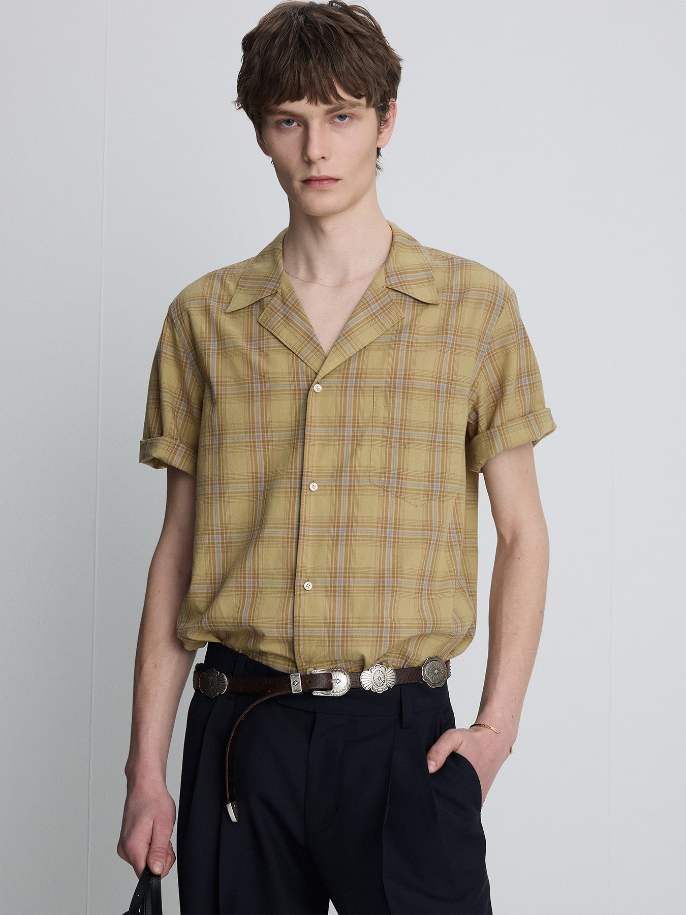 Tonywack - Checked Cotton Bowling Shirt (Dusty Citron) product image 4 | TRAB K-Fashion Australia