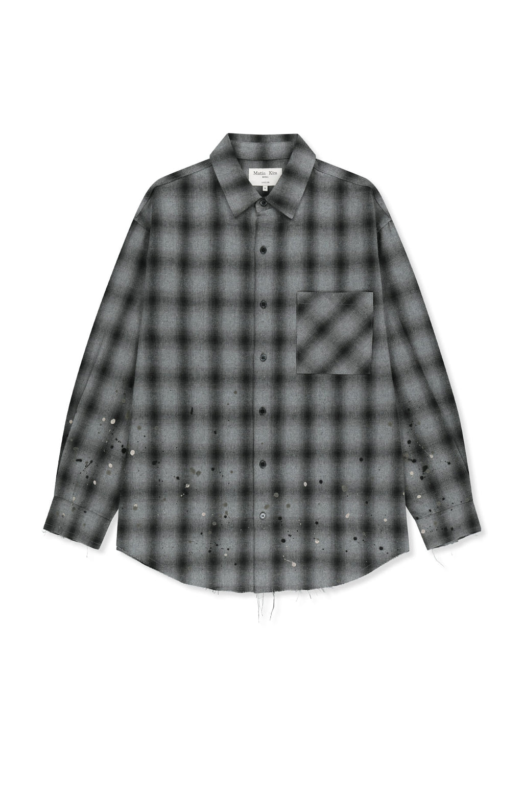 Matin Kim - Paint Effect Flannel Check Shirt (Grey) product image 1 | TRAB K-Fashion Australia