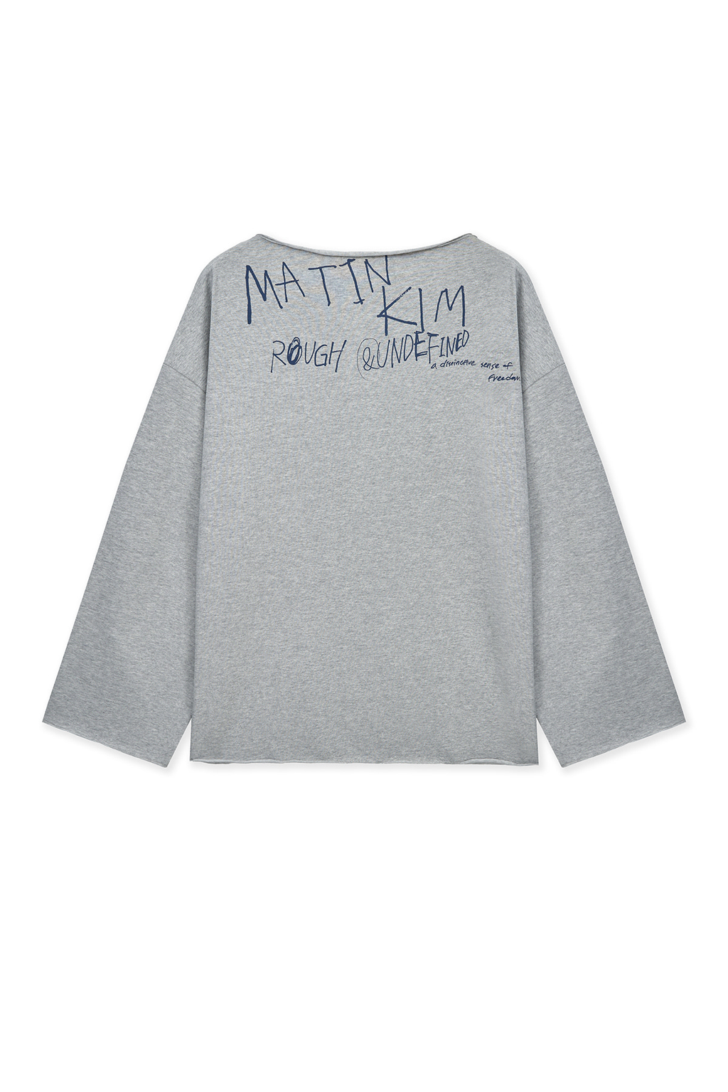 Matin Kim - Raw Hem Finished Boat Neck Top (Grey) product image 10 | TRAB K-Fashion Australia