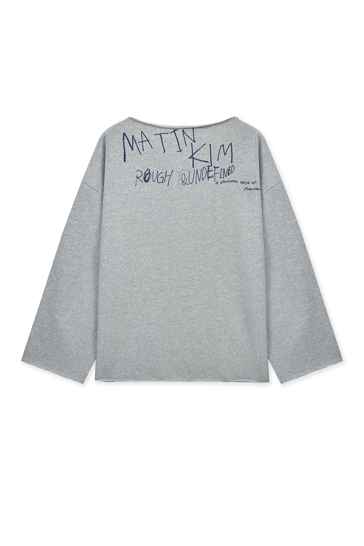 Matin Kim - Raw Hem Finished Boat Neck Top (Grey) product image 10 | TRAB K-Fashion Australia