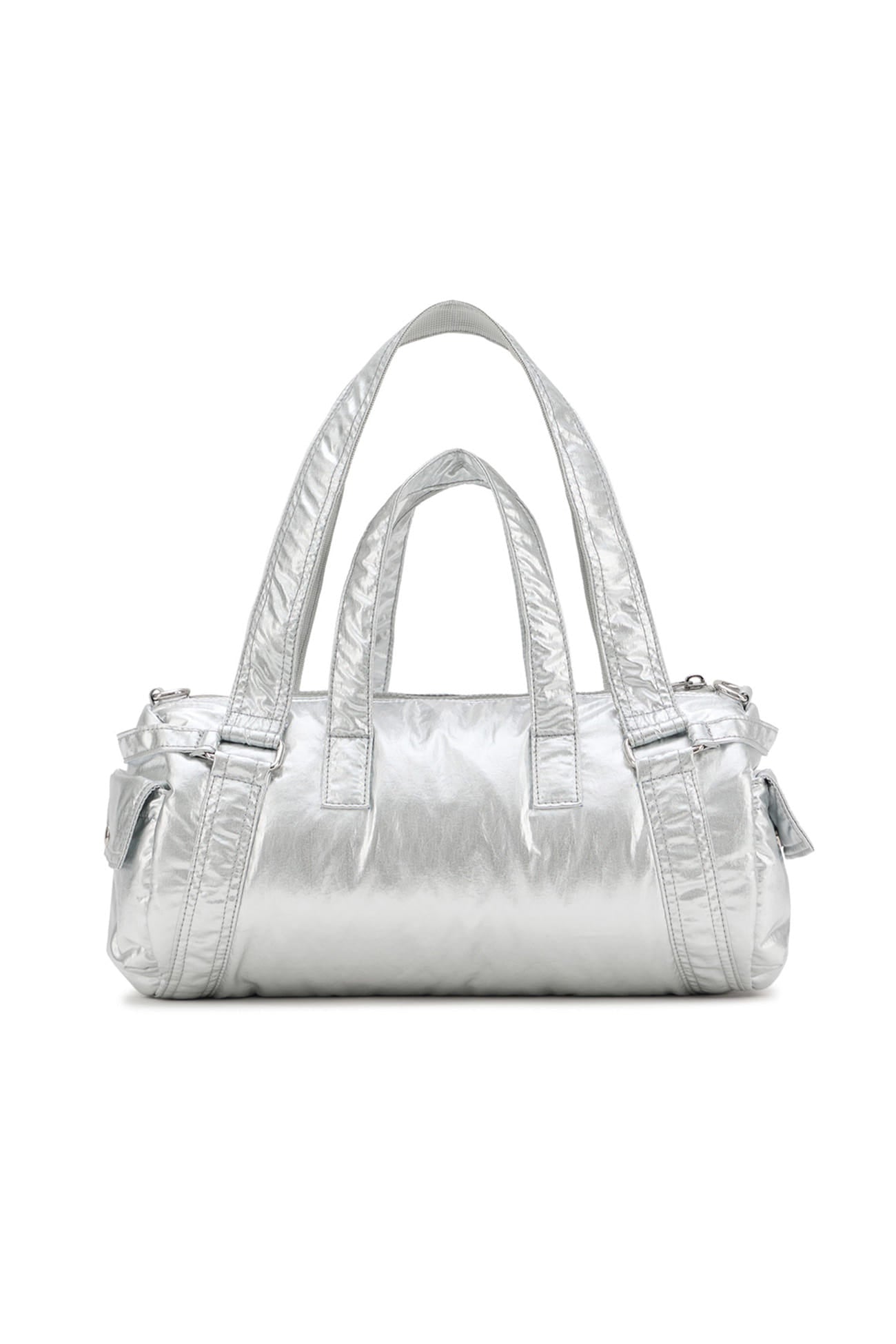 Deinet - Eyelet Glossy Mini Duffle Bag (Silver) product image 7 | TRAB K-Fashion Australia