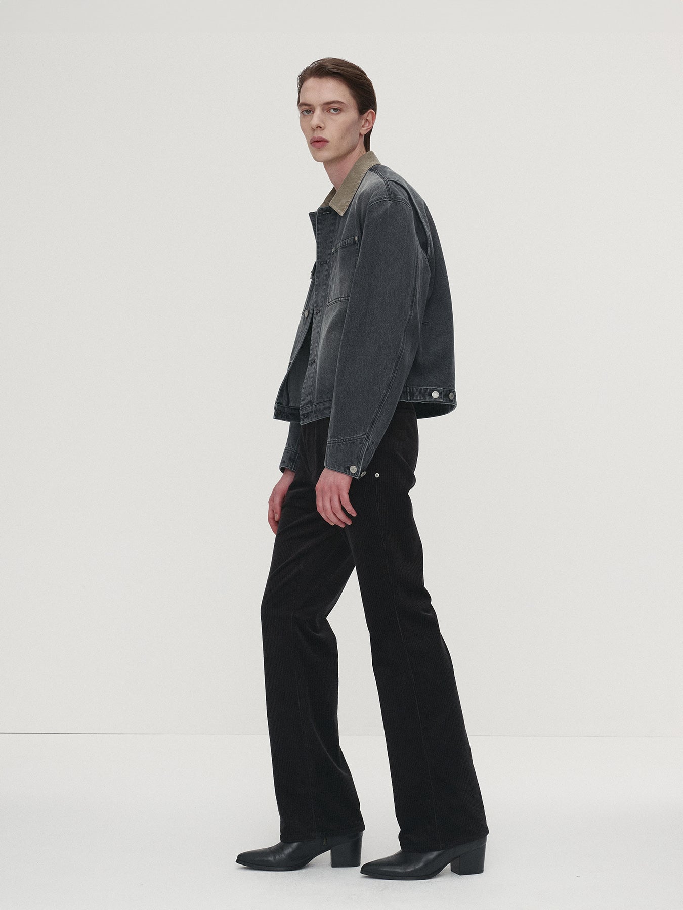 Tonywack - Velvet Corduroy Flared Pants Japanese Fabric (Black) product image 5 | TRAB K-Fashion Australia