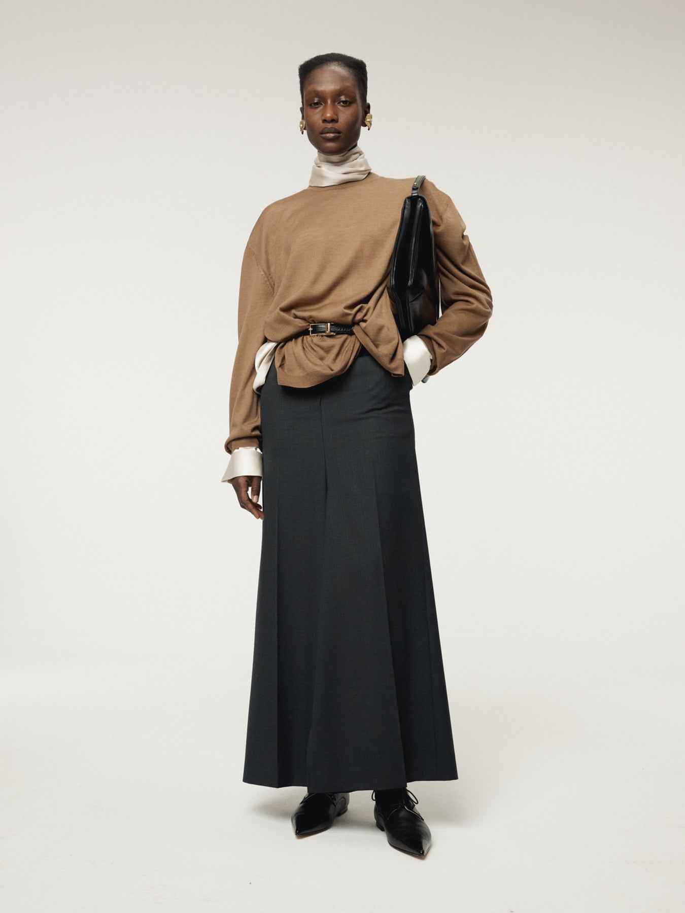 Recto - Sintra Slit Skirt Pants (Charcoal Grey) product image 1 | TRAB K-Fashion Australia