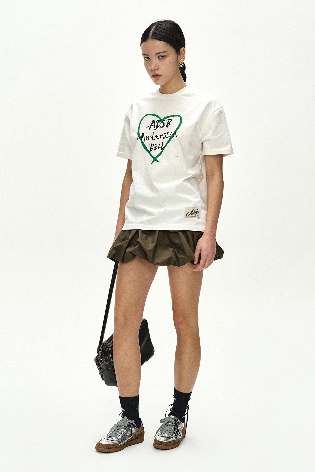 Andersson Bell - Unisex Heart Kelly Logo T-Shirt (White/Green) product image 4 | TRAB K-Fashion Australia