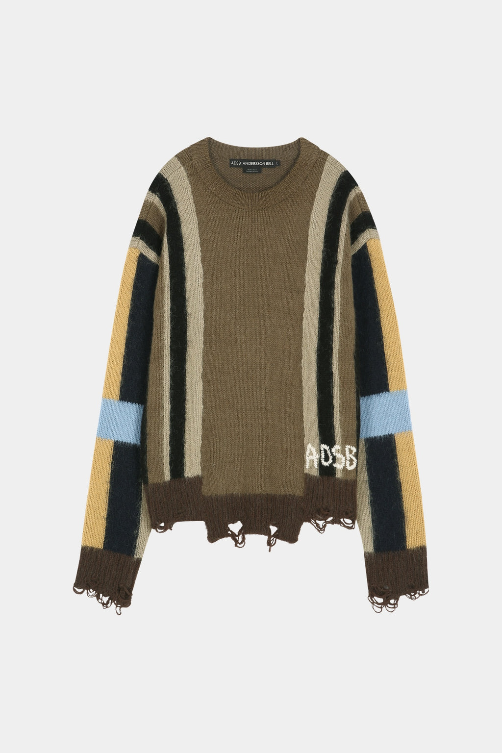 Andersson Bell - Layered Stripe Intarisa Crew Neck Sweater (Camel) product image 8 | TRAB K-Fashion Australia