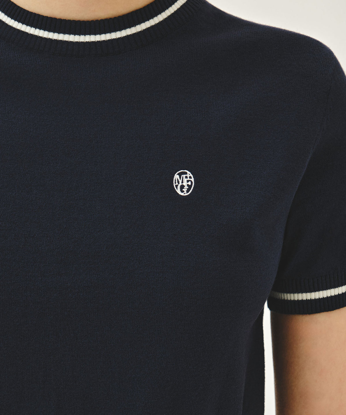 Marithe & Francois Girbaud - Circle Logo Half Knit Pullover (Navy) product image 4 | TRAB K-Fashion Australia