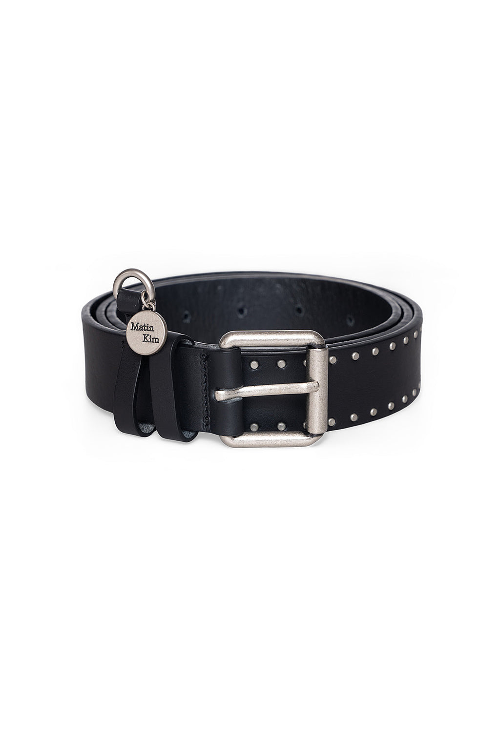 Matin Kim - Mini Dot Stud Leather Belt (Black) product image 1 | TRAB K-Fashion Australia
