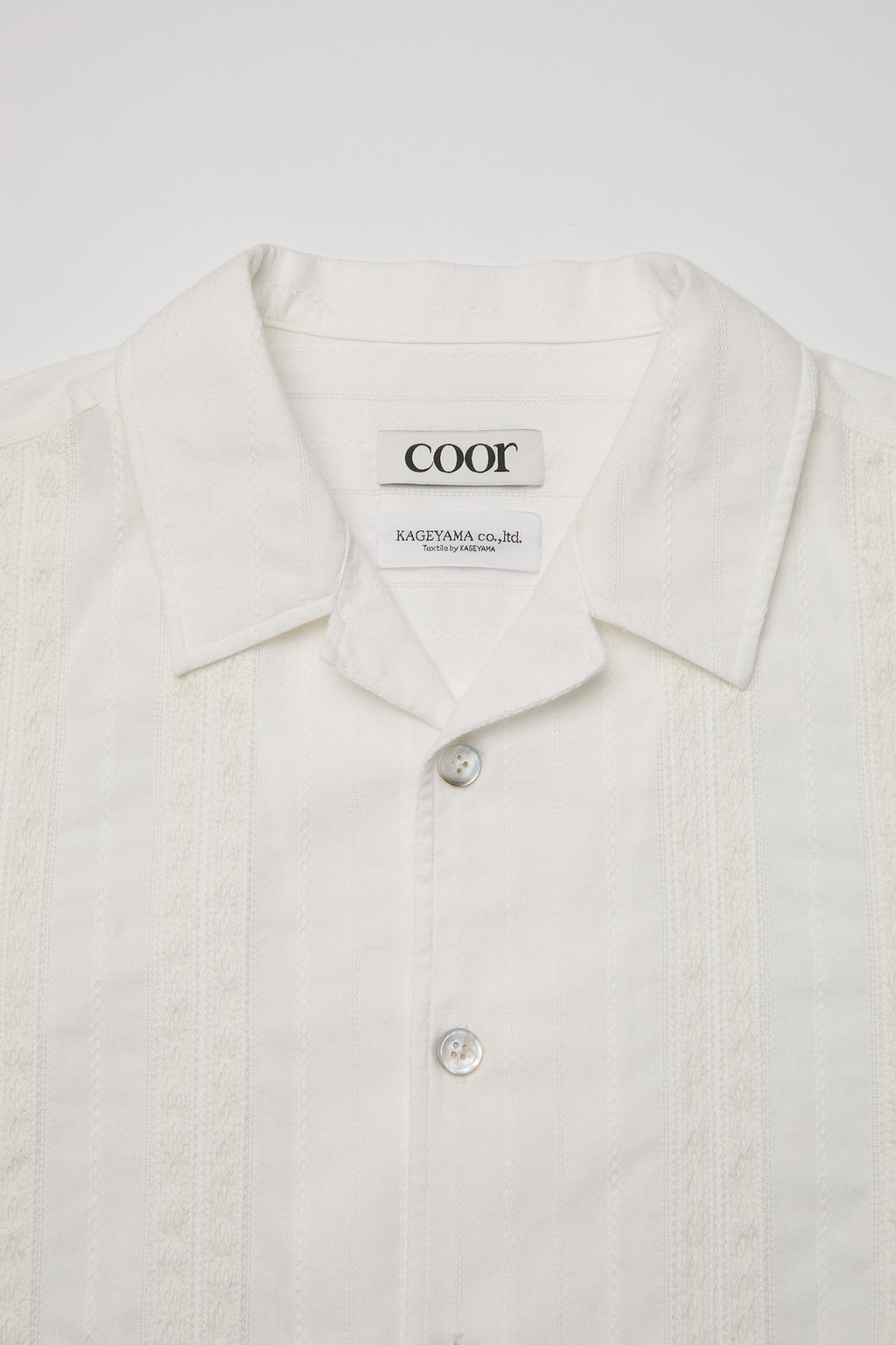 Coor - Guayabera Tape Half Shirt (White) product image 5 | TRAB K-Fashion Australia